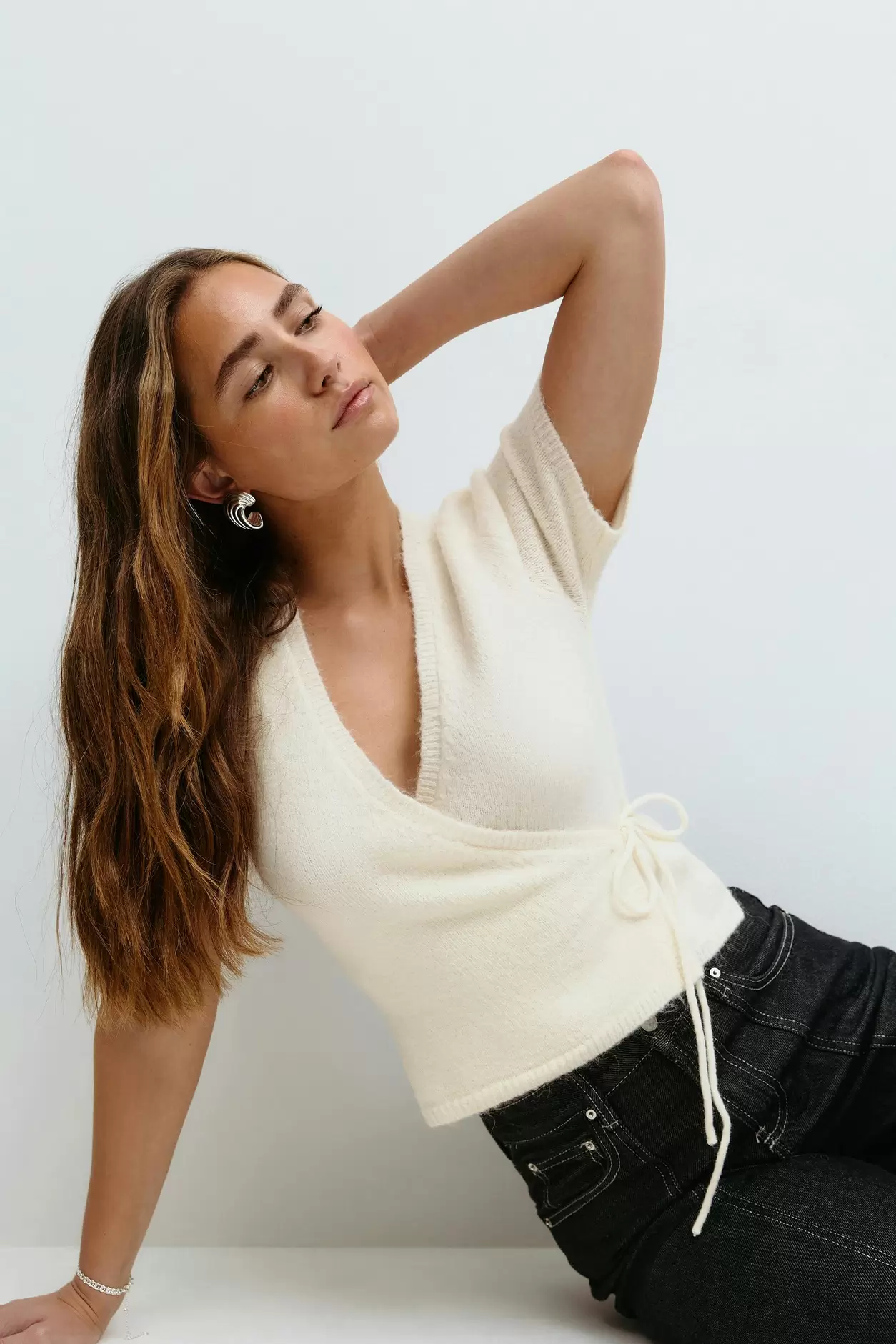 Knitted wrap top
