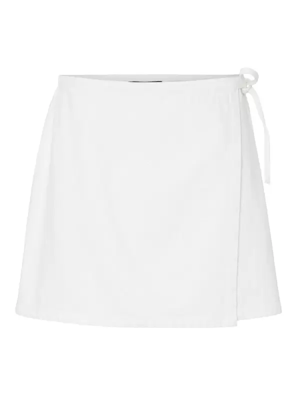 Product carousel image - PCFLORA DENIM SLÅ-OM-NEDERDEL, White Denim | 1