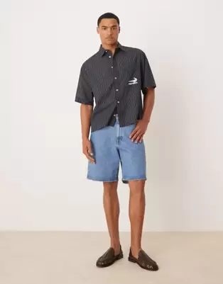 Selected - Alex - Lyseblå denimshorts i regular fit