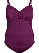 Badedragt med bøjle og draperinger