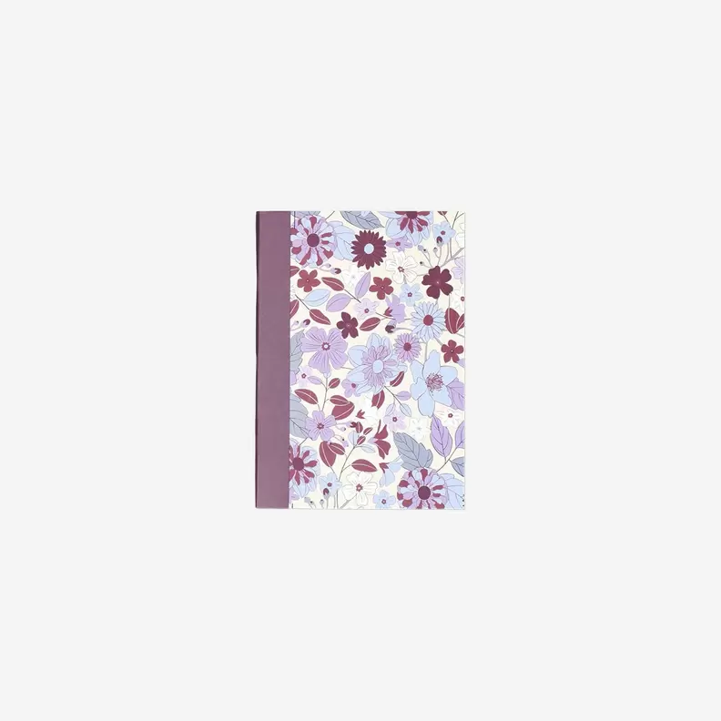 Lille notesbog med blomsterprint