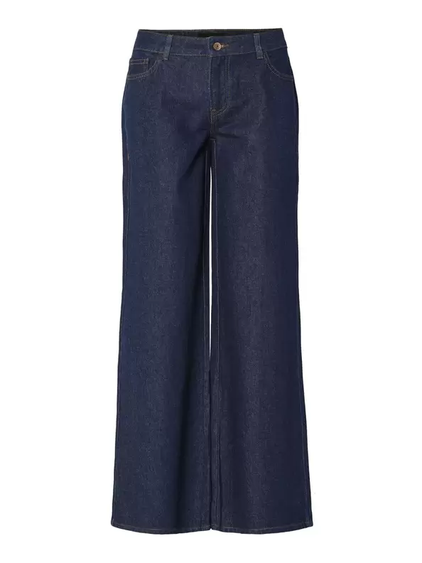 Product carousel image - PCSELMA LW WIDE FIT JEANS, Dark Blue Denim | 1
