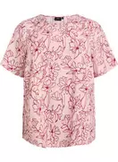 Kortærmet bluse med rund hals