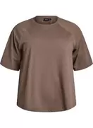 Jerseybluse med 1/2 raglanærmer