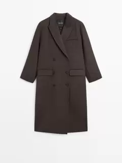 Long wool blend surplice coat