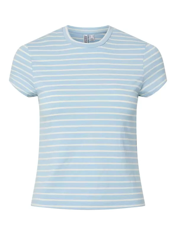 Product carousel image - PCMONIQUE TOP MED KORTE ÆRMER, Cashmere Blue | 1
