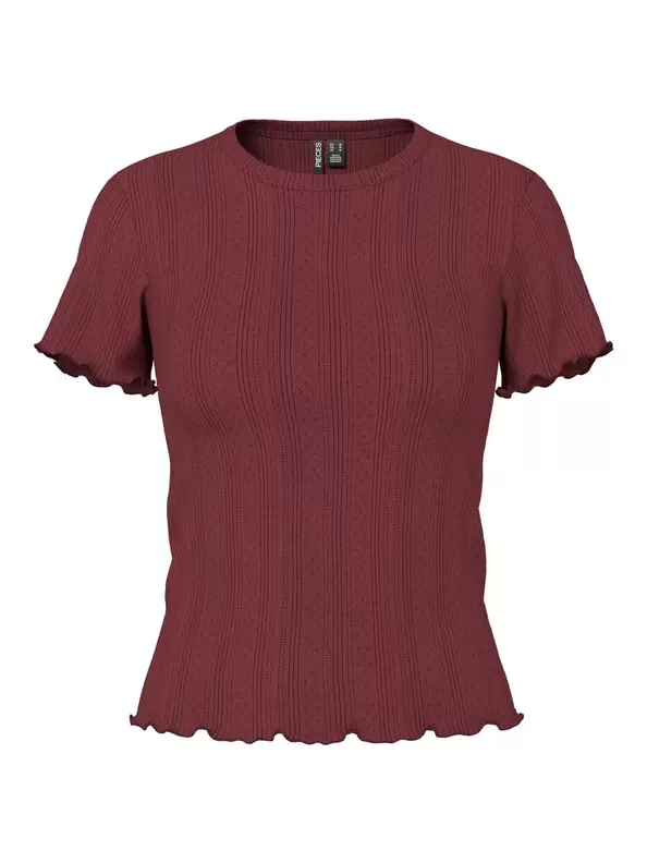 Product carousel image - PCMARIE HULMØNSTRET T-SHIRT, Tawny Port | 1