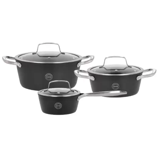 Pillivuyt Gourmet Travo grydesæt 6 dele sort