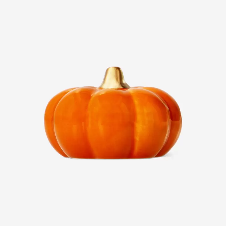 Orange dekorationsgræskar - 8 cm