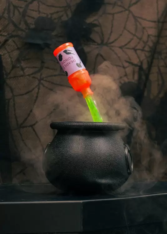 Tågemaskine med farveskift og flaske