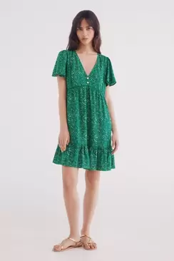 Short print lace dress