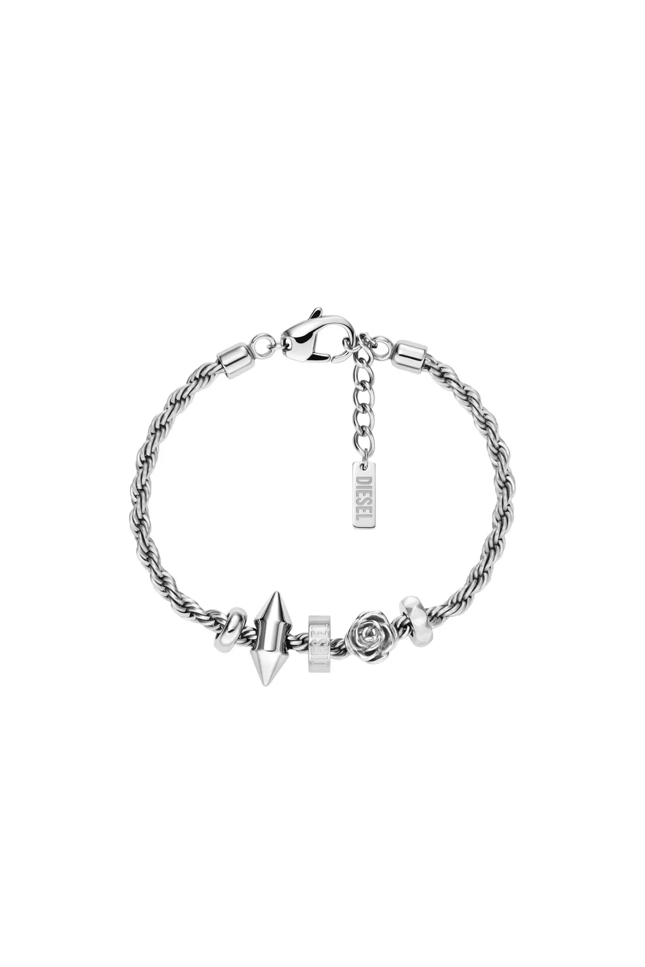 Stainless steel charm bracelet