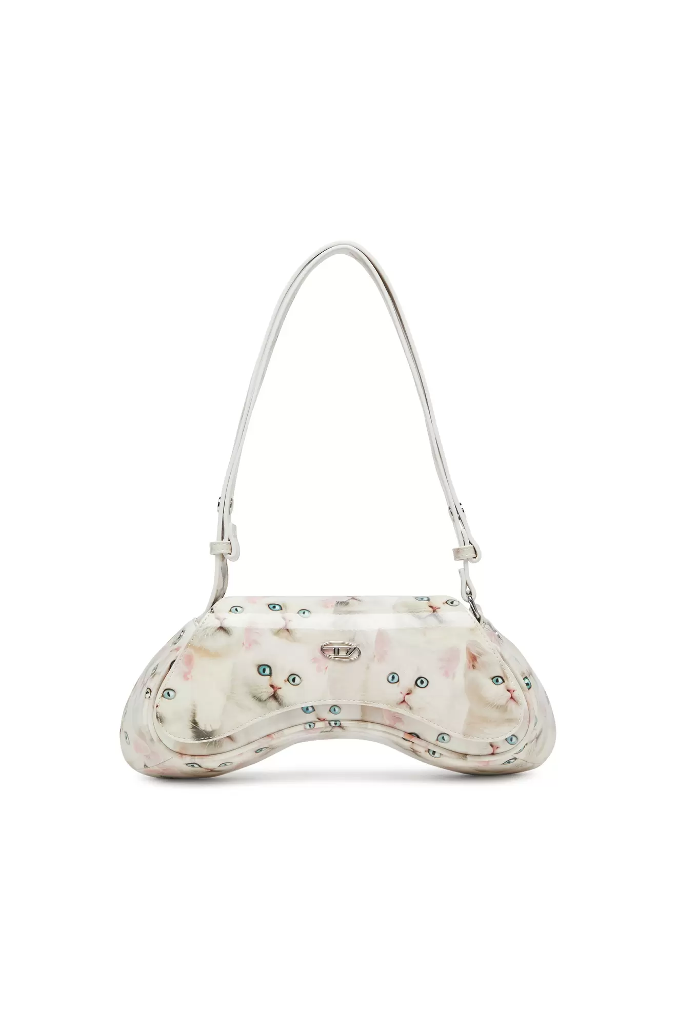 Play-Shoulder bag in printed glossy PU