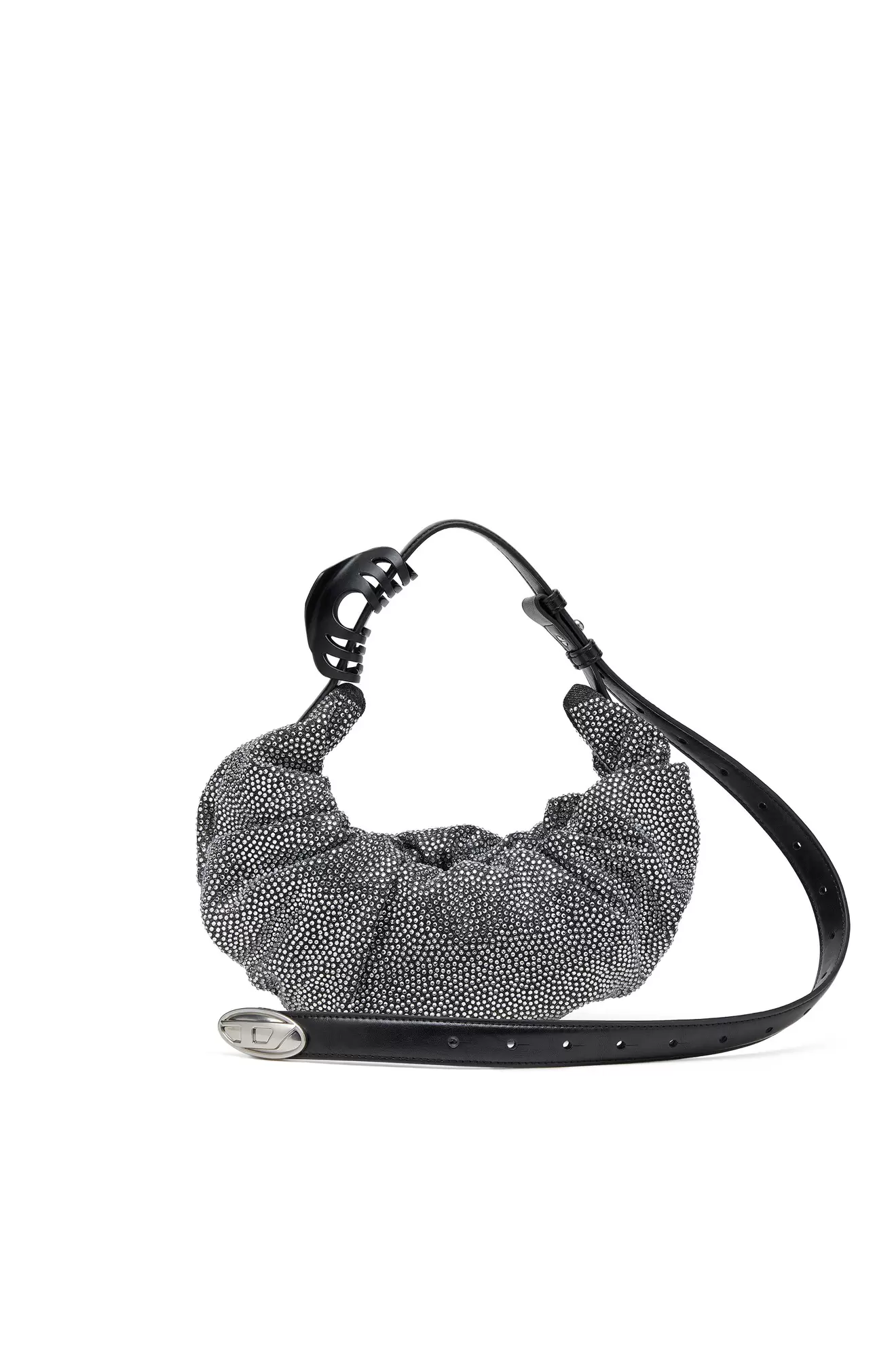 Grab-D S-Small scrunched hobo bag in crystal denim
