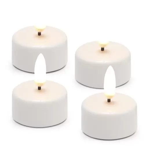 Eledea LED fyrfadslys hvid 4 stk.