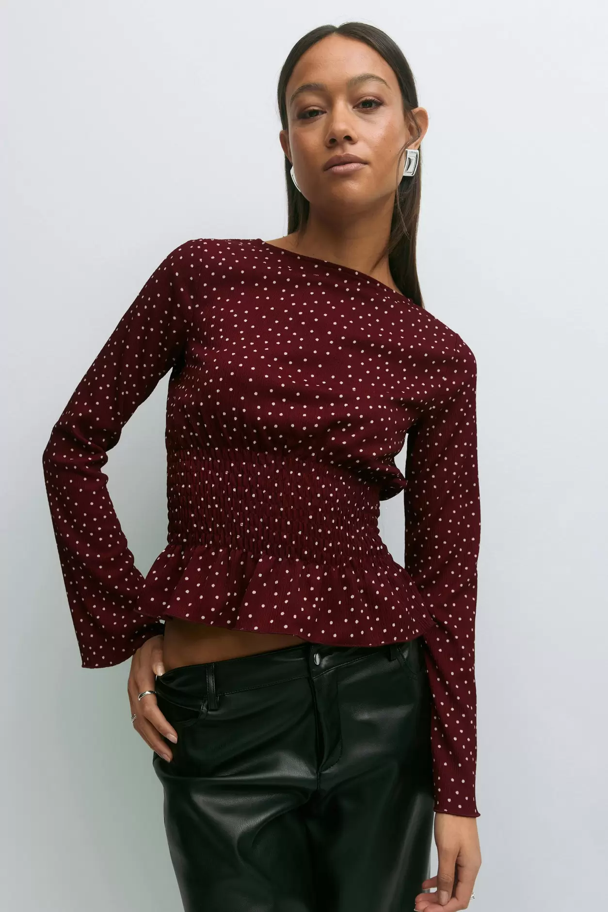 Long sleeve smock top