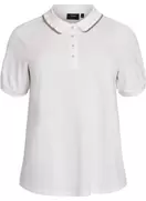 Poloshirt med rhinsten knapper og flæsedetalje