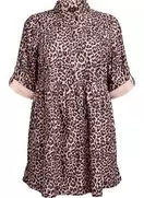 Fløjlskjole med leopardprint