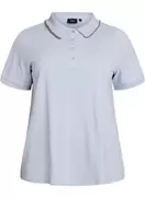 Poloshirt med rhinsten knapper og flæsedetalje