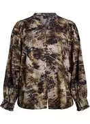 Printet bluse med knapper