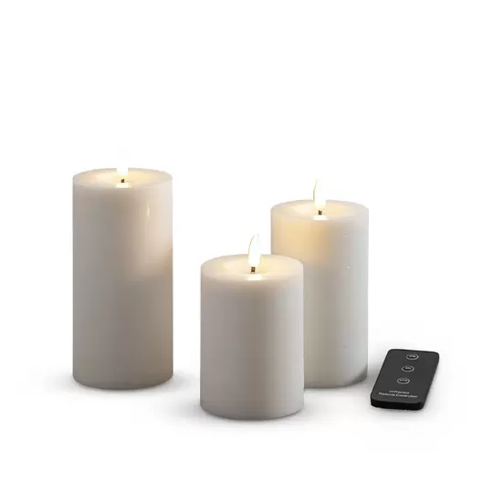 ENJOY LED bloklys 3-pak Ø7,5 cm hvid