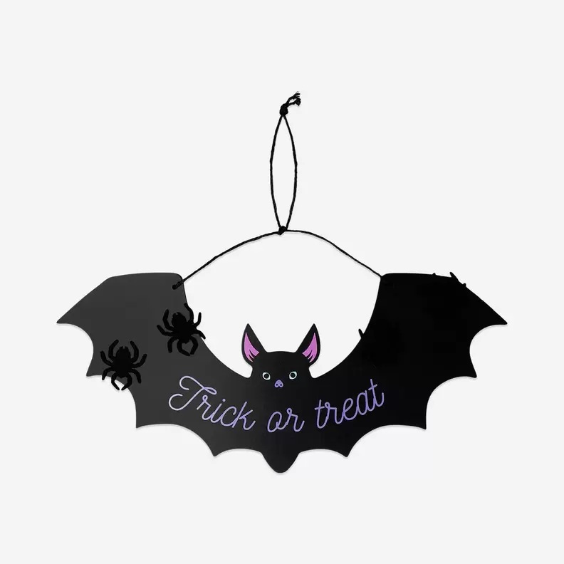 Trick or treat-flagermus dørskilt