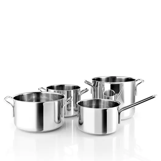 Eva Trio Recycled Rustfrit Stål grydesæt 4 dele uden belægning