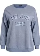 Sweatshirt med broderet Milano-motiv