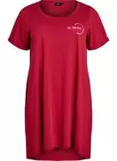 Kortærmet natkjole i økologisk bomuld