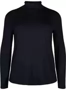 Langærmet bluse med høj hals