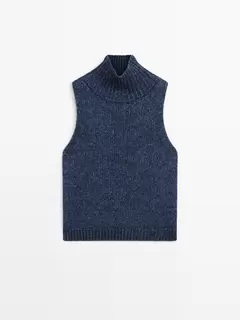 Turtleneck knit vest