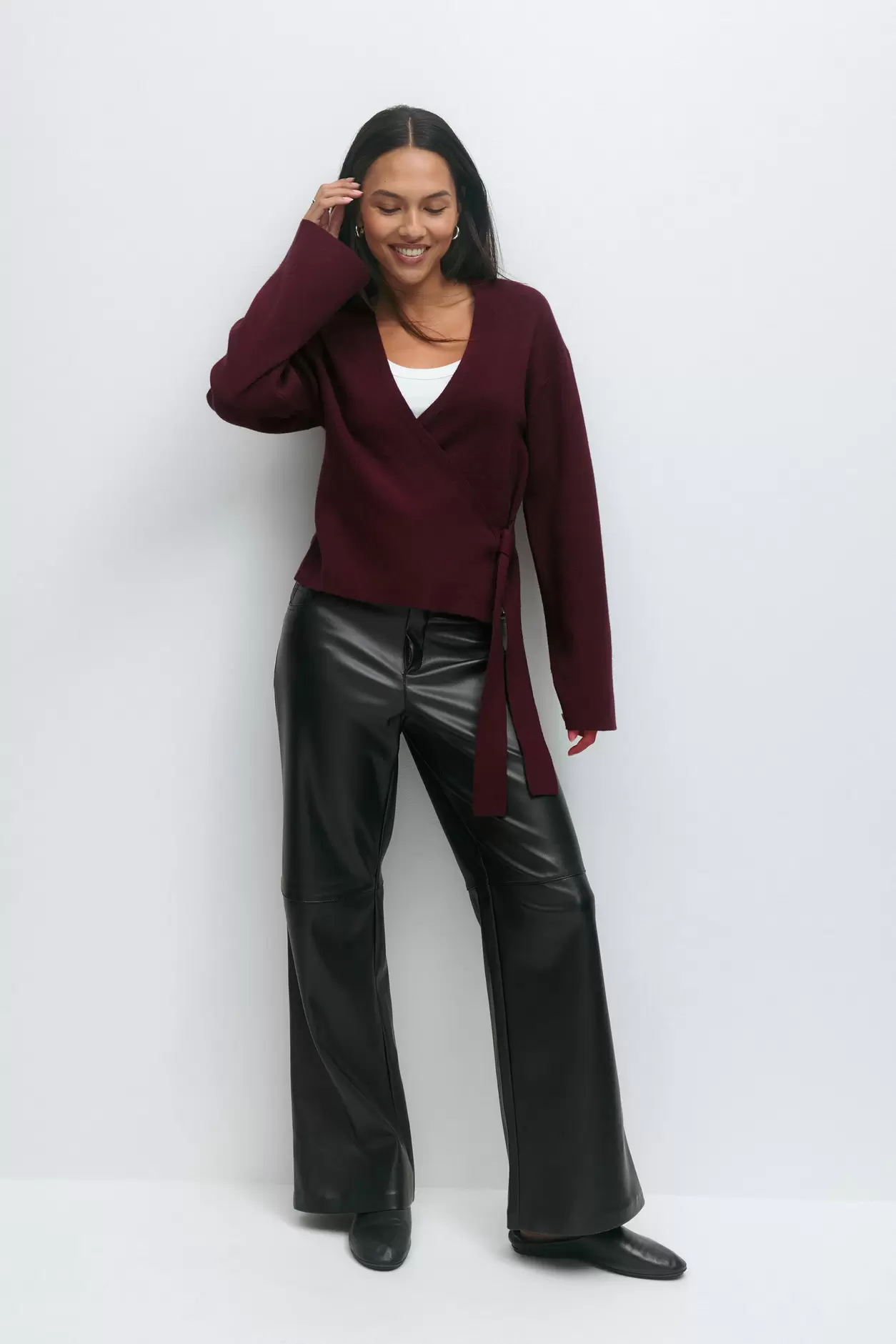 Knitted wrap cardigan