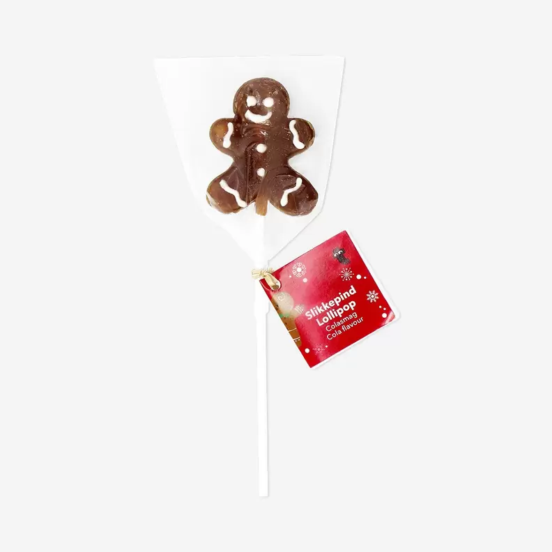 Gingerbread person-formet Slikkepind med cola-smag