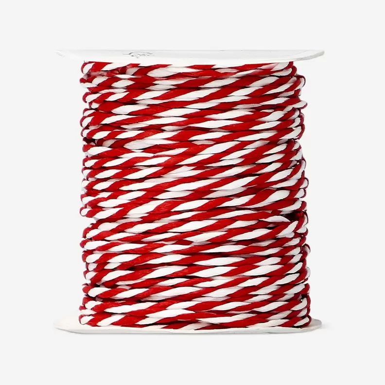 Rødt og hvidt bånd - 20 m