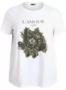 Bomulds t-shirt med frontmotiv