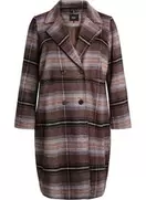 Frakke i børstet kvalitet med tern