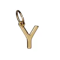 Bogstavvedhæng Y – længde 7 mm, messing, belagt med 9 karat guld