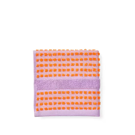 Juna Check vaskeklud lavendel/fersken 30x30 cm