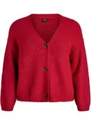 Cardigan i strik med v-hals