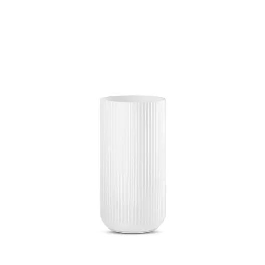 Lyngby vase hvid opal glas 20 cm