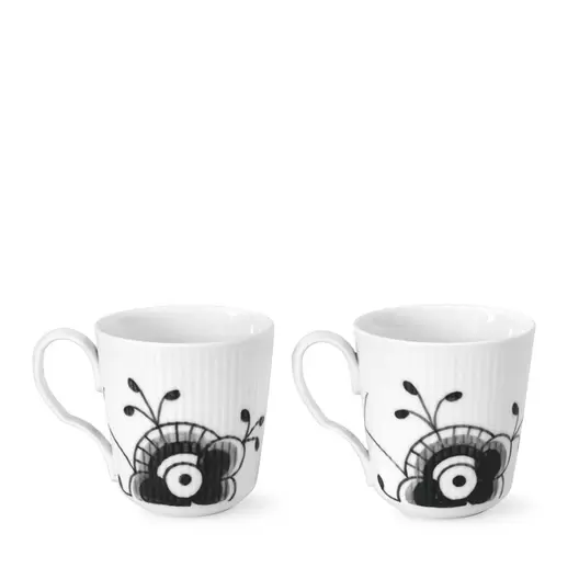 Royal Copenhagen Sort Mega Riflet Krus 2 stk. 28 cl