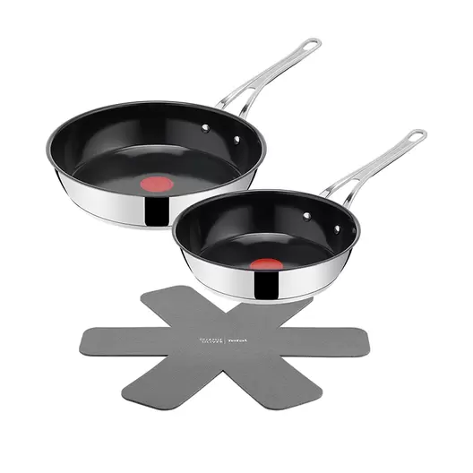 Tefal Jamie Oliver Cook's Classic stegepandesæt sort Ø24+28 cm + pandebeskytter