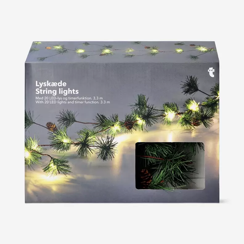 Lyskæder med timer og kogler - 330 cm