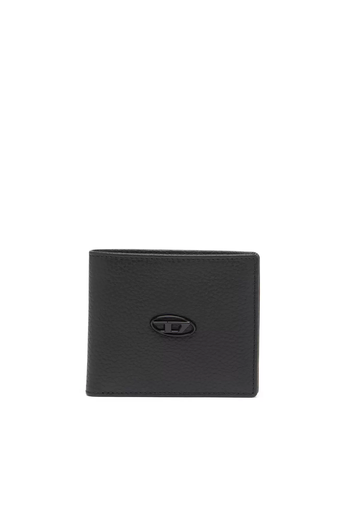 Bi-fold wallet in grainy leather