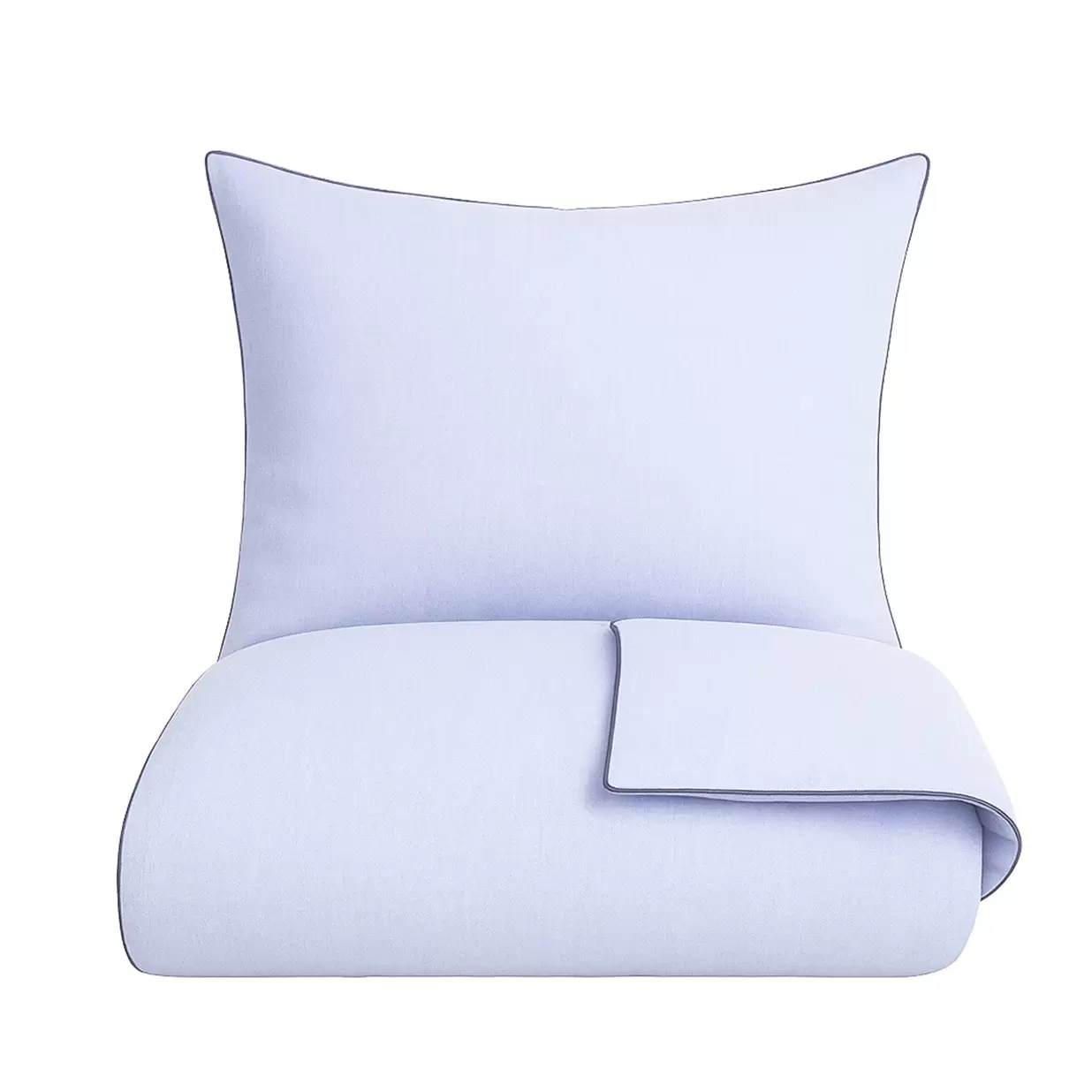 Chambré sengetøj 140x220 cm blå m/piping