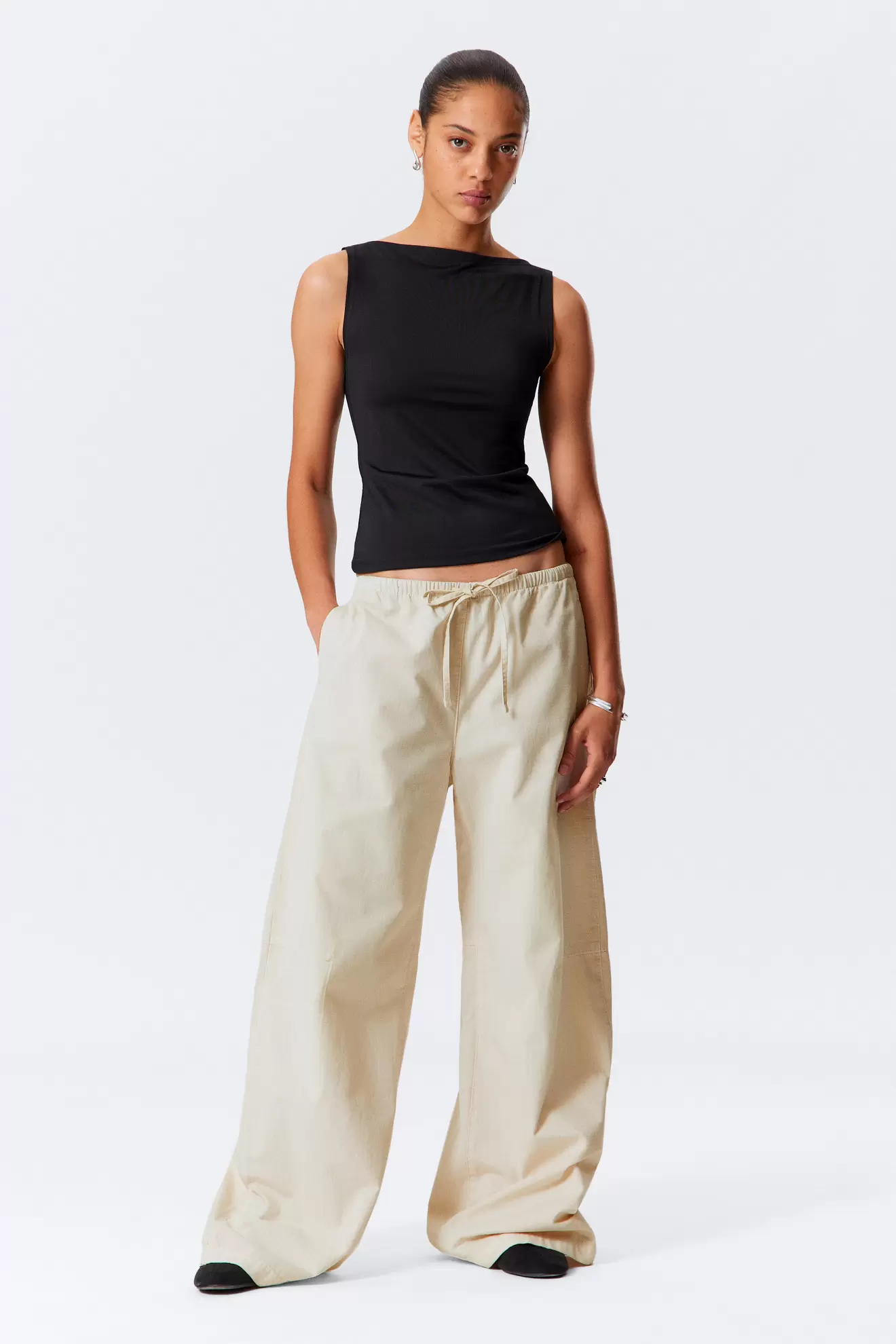 LOOSE FIT WASHED RIPSTOP TROUSERS