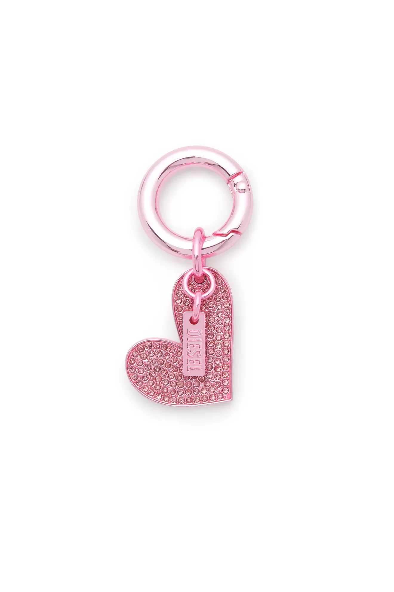 Metal heart charm with rhinestones