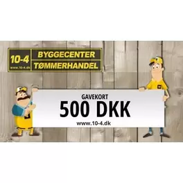 10-4 gavekort kr. 500,- gælder kun til online køb kan kun bruges en gang