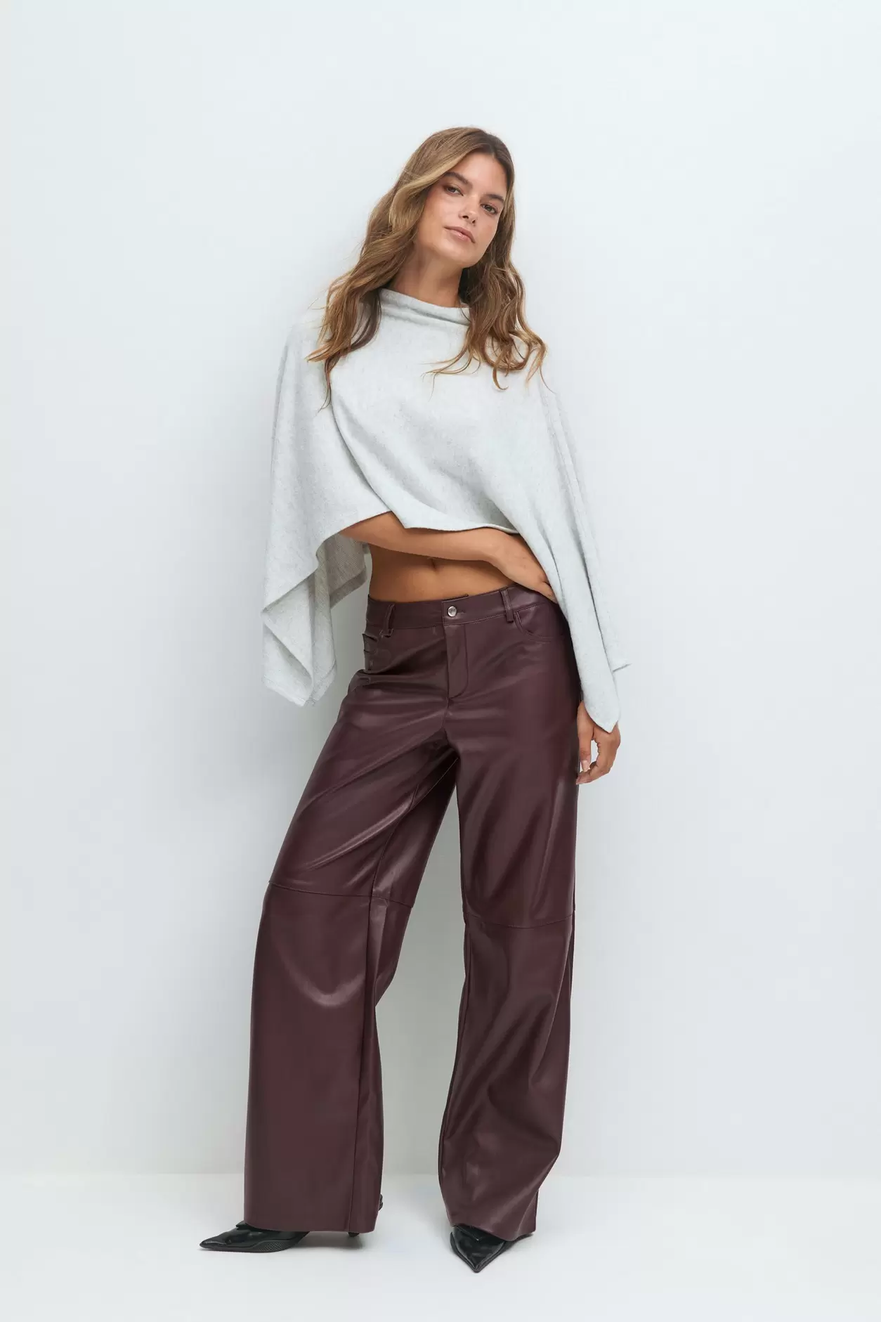 Straight pu trousers