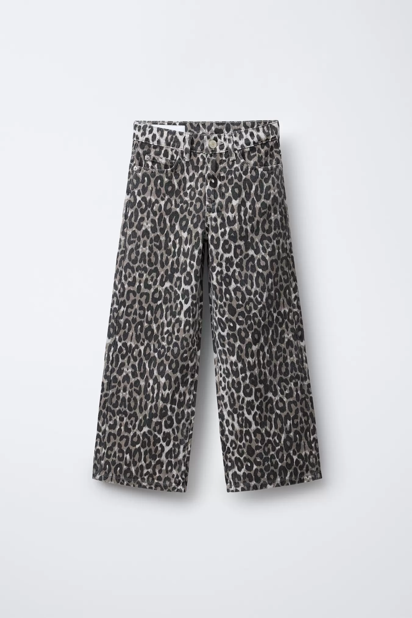 WIDE LEG DENIMBUKSER MED ANIMAL PRINT